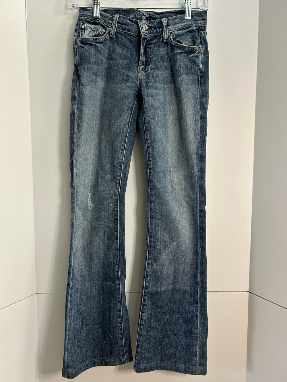 7 For All Mankind Women's Flare Jeans in Medium Blue Wash Size 25